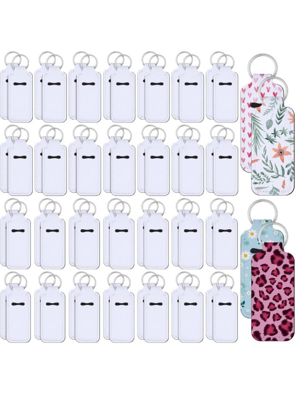 100 Pcs Blank Lipstick Holder Keychain - Neoprene Travel Cases for DIY & Gifts